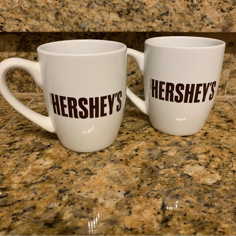 (2) Hershey’s White Coffee Mug Set make mine chocolate couple set his hers